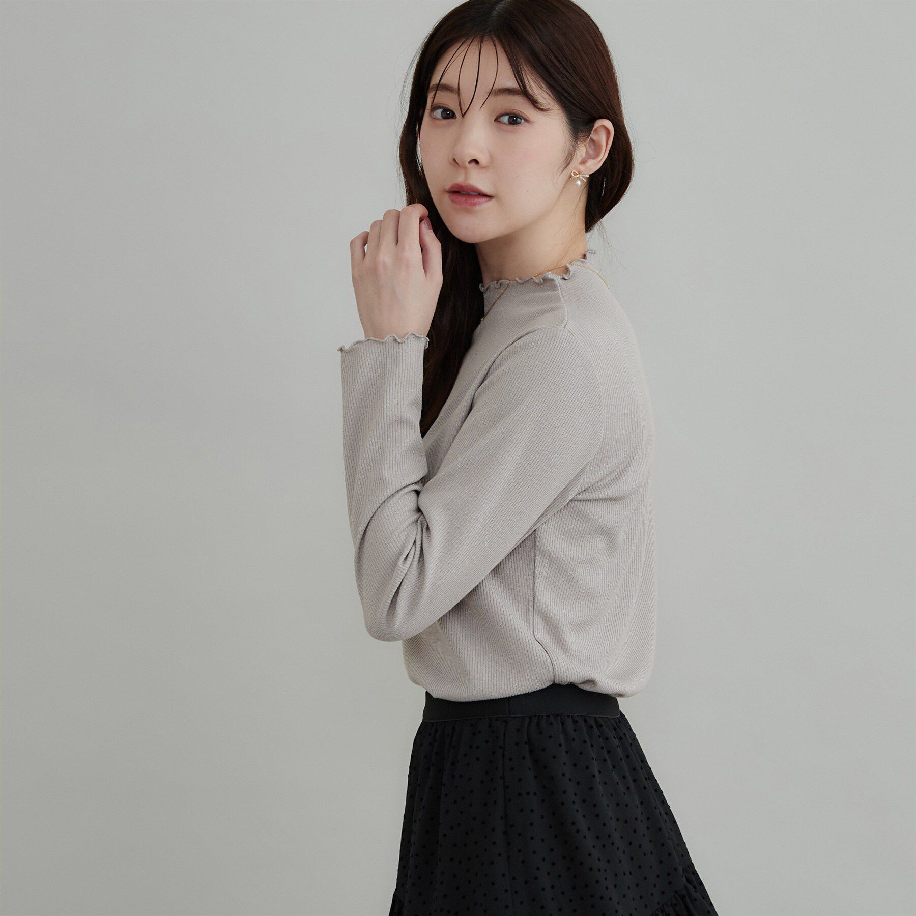Couture broach「【一枚でも重ねても】メローフリル テレコトップス」|Tシャツ・カットソー|
