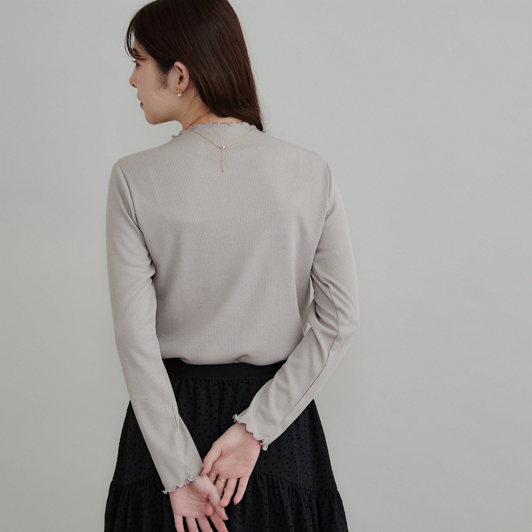 Couture broach「【一枚でも重ねても】メローフリル テレコトップス」|Tシャツ・カットソー|