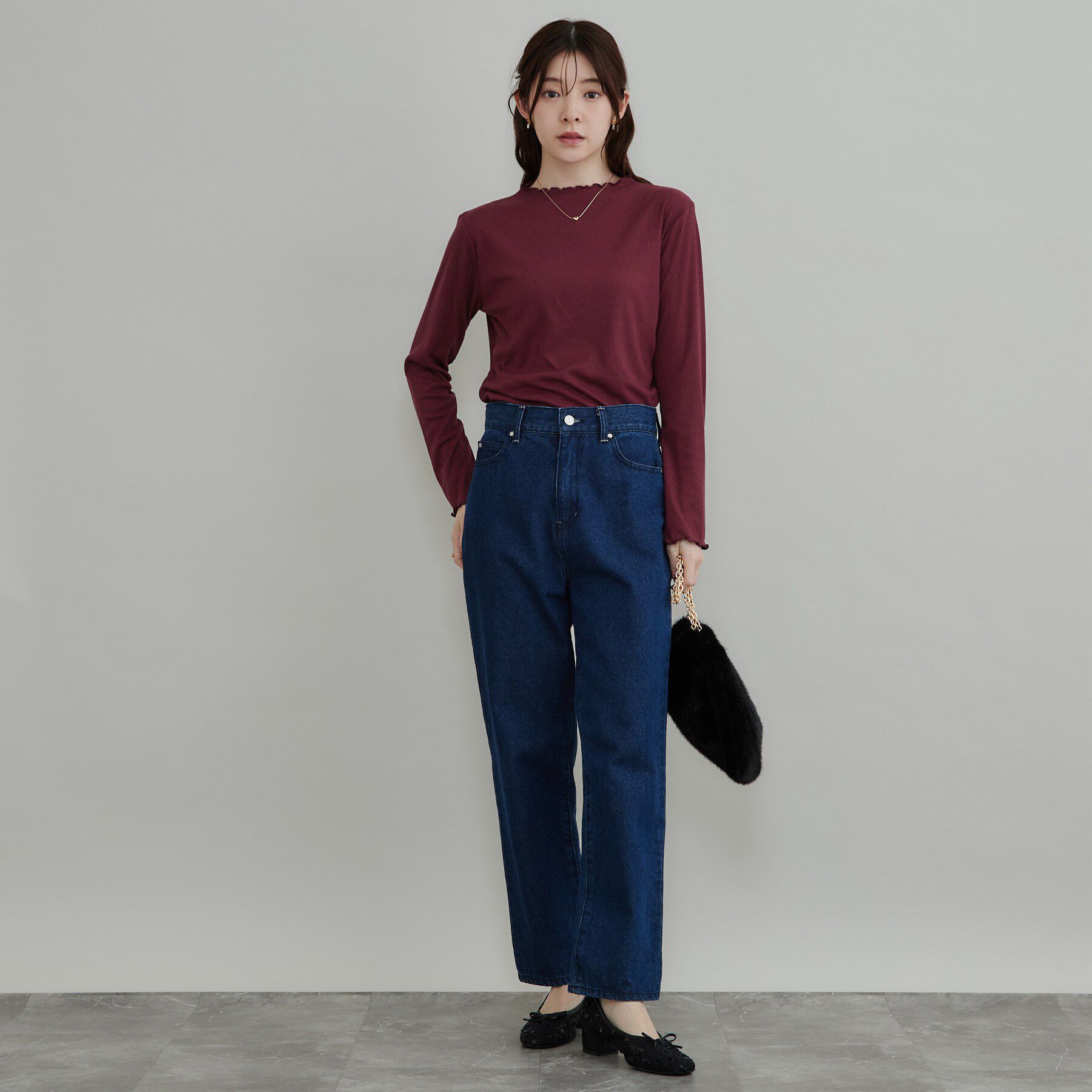 Couture broach「【一枚でも重ねても】メローフリル テレコトップス」|Tシャツ・カットソー|