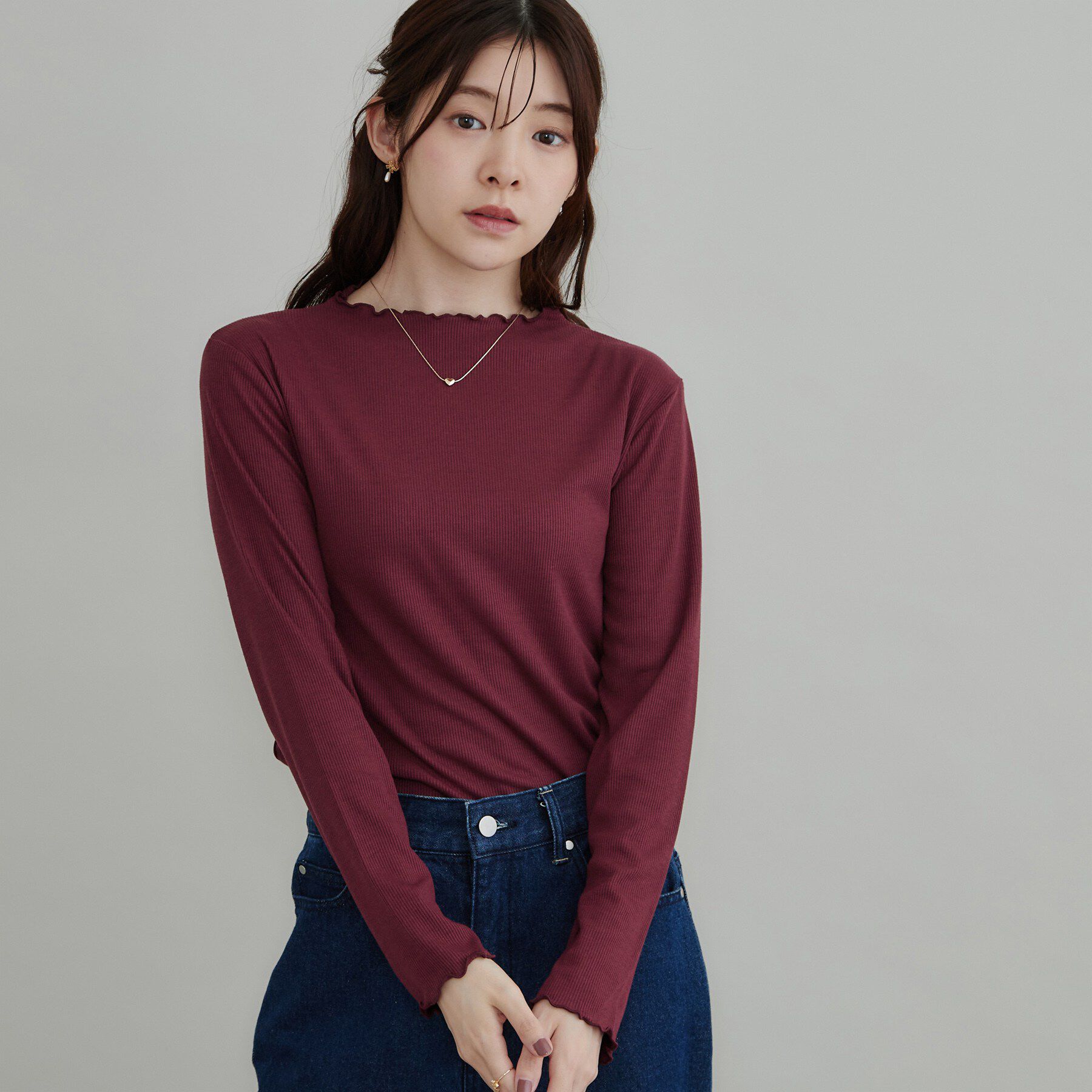 Couture broach「【一枚でも重ねても】メローフリル テレコトップス」|Tシャツ・カットソー|