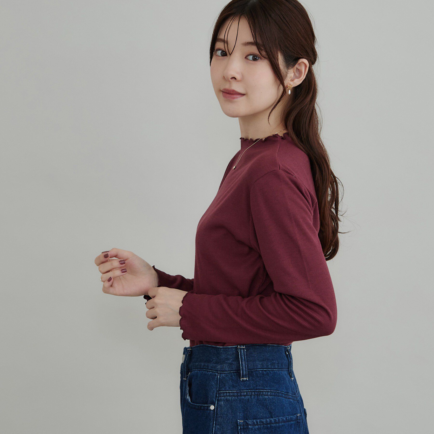Couture broach「【一枚でも重ねても】メローフリル テレコトップス」|Tシャツ・カットソー|