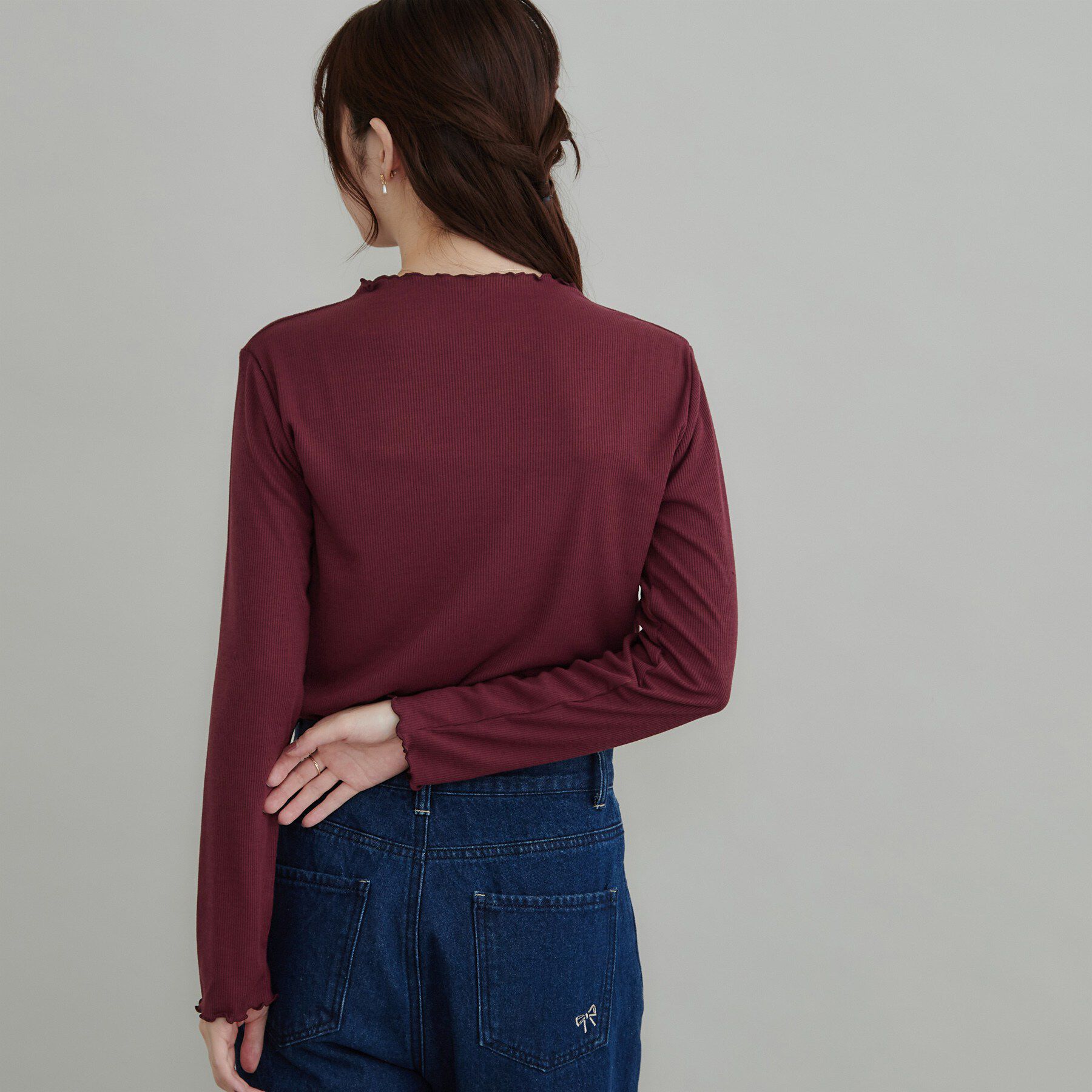 Couture broach「【一枚でも重ねても】メローフリル テレコトップス」|Tシャツ・カットソー|