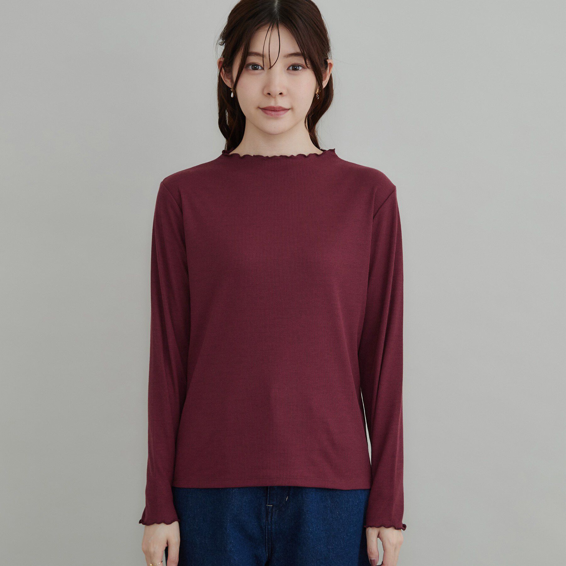 Couture broach「【一枚でも重ねても】メローフリル テレコトップス」|Tシャツ・カットソー|