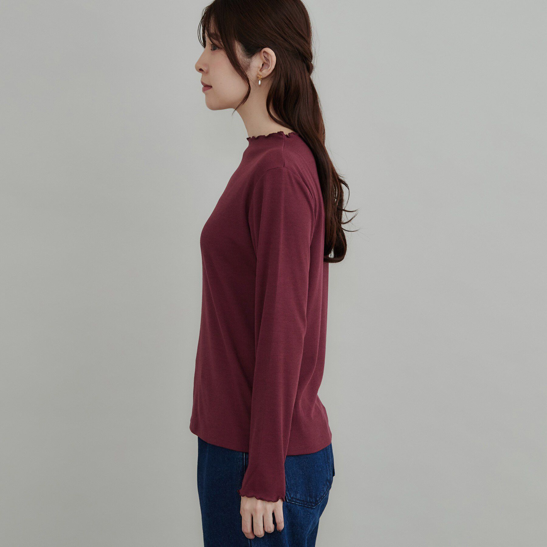 Couture broach「【一枚でも重ねても】メローフリル テレコトップス」|Tシャツ・カットソー|
