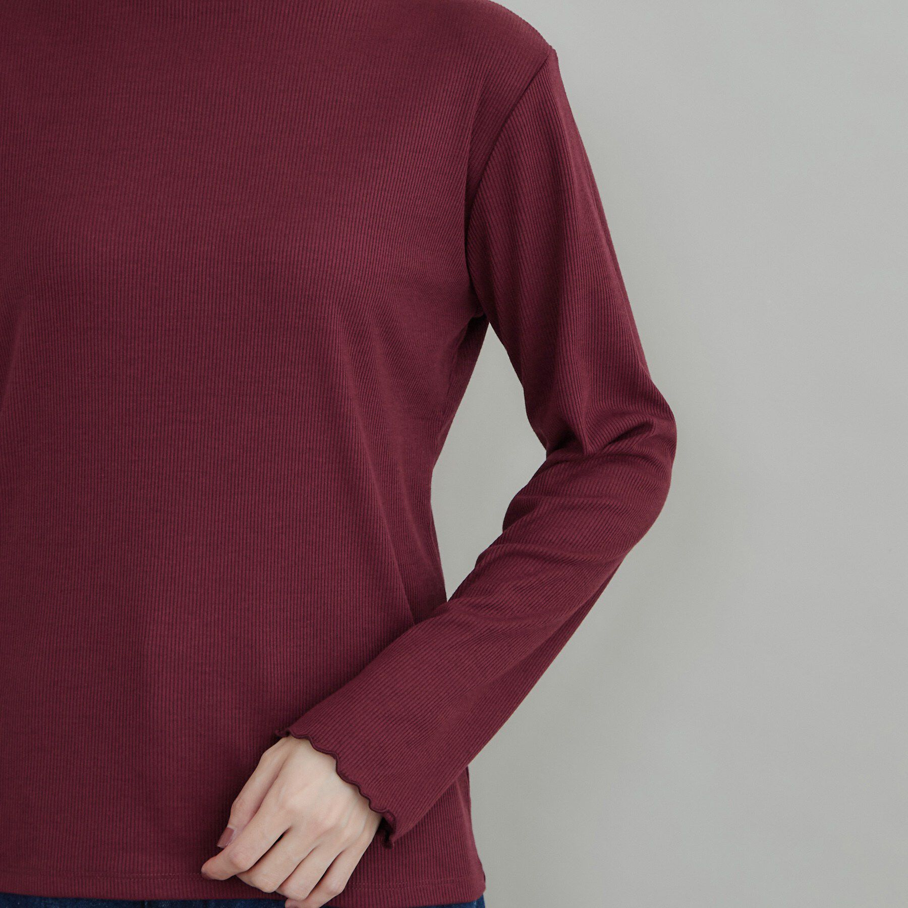 Couture broach「【一枚でも重ねても】メローフリル テレコトップス」|Tシャツ・カットソー|