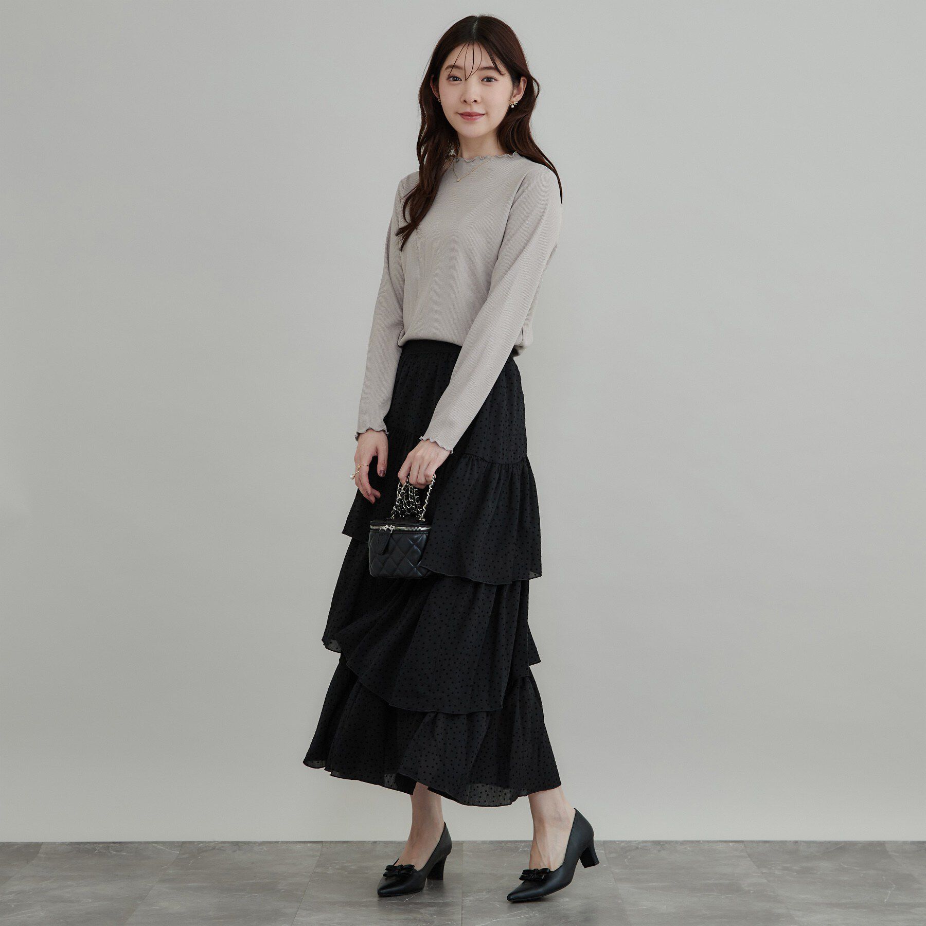 Couture broach「【一枚でも重ねても】メローフリル テレコトップス」|Tシャツ・カットソー|