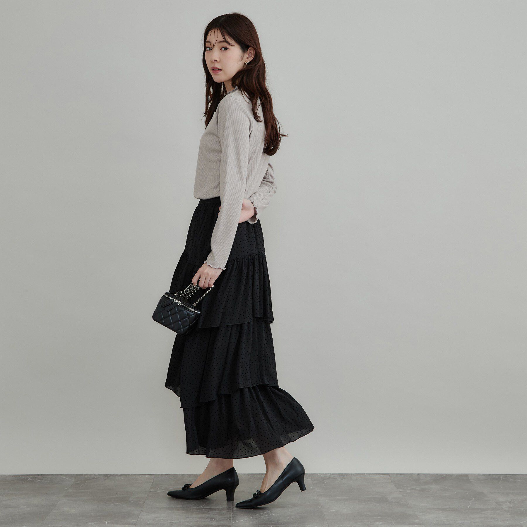 Couture broach「【一枚でも重ねても】メローフリル テレコトップス」|Tシャツ・カットソー|