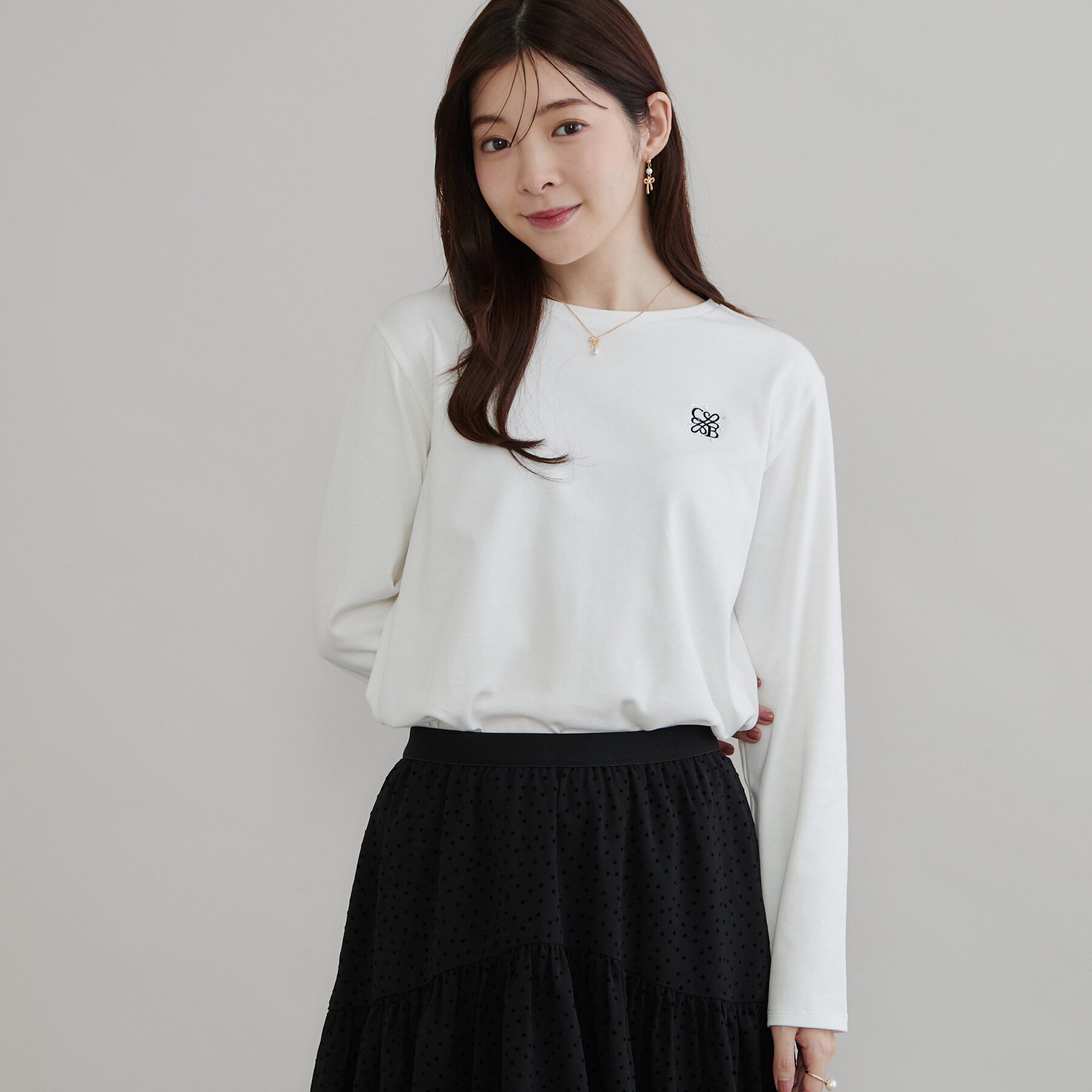 Couture broach「猫プリント／ロゴ刺繍アソートロンT」|Tシャツ・カットソー|