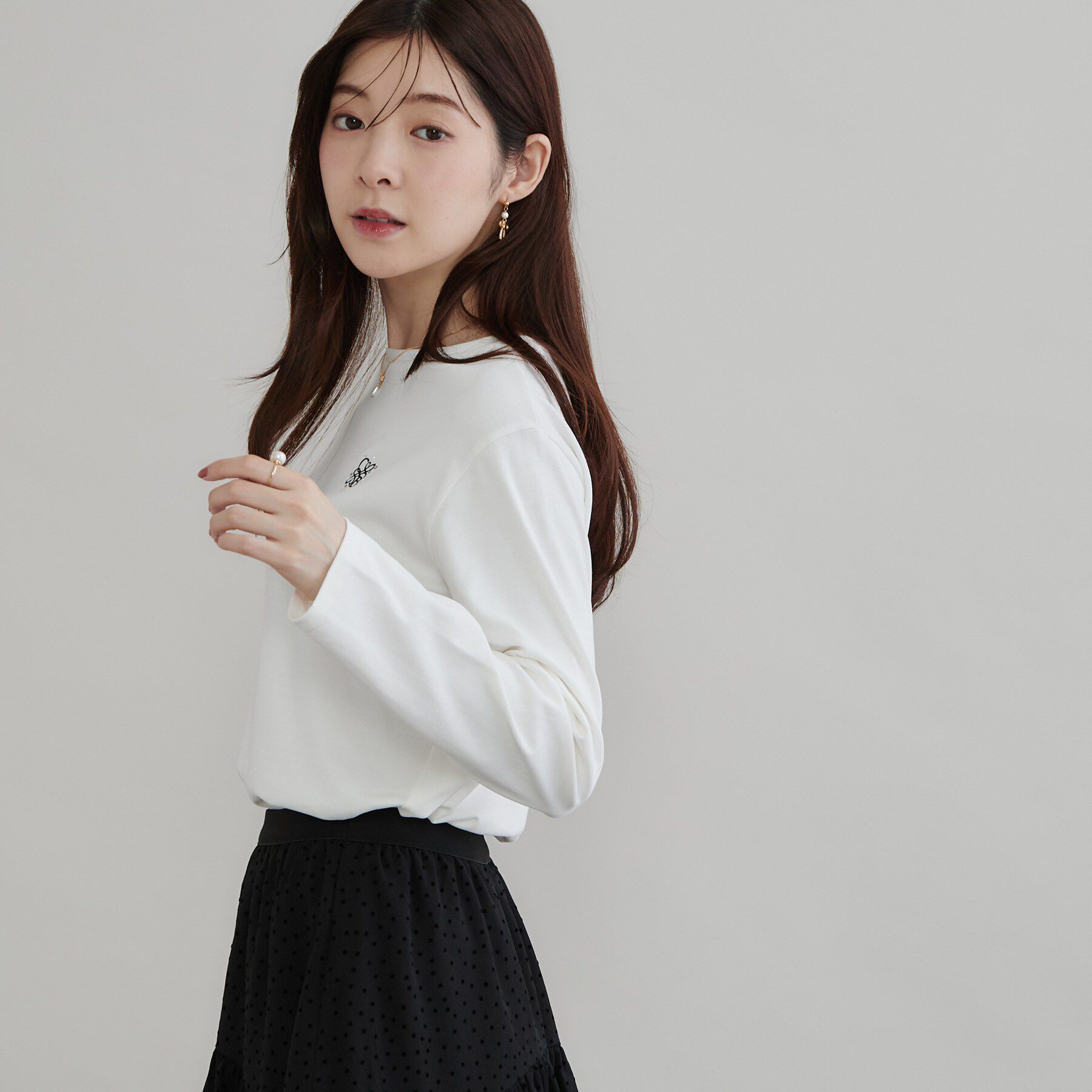 Couture broach「猫プリント／ロゴ刺繍アソートロンT」|Tシャツ・カットソー|