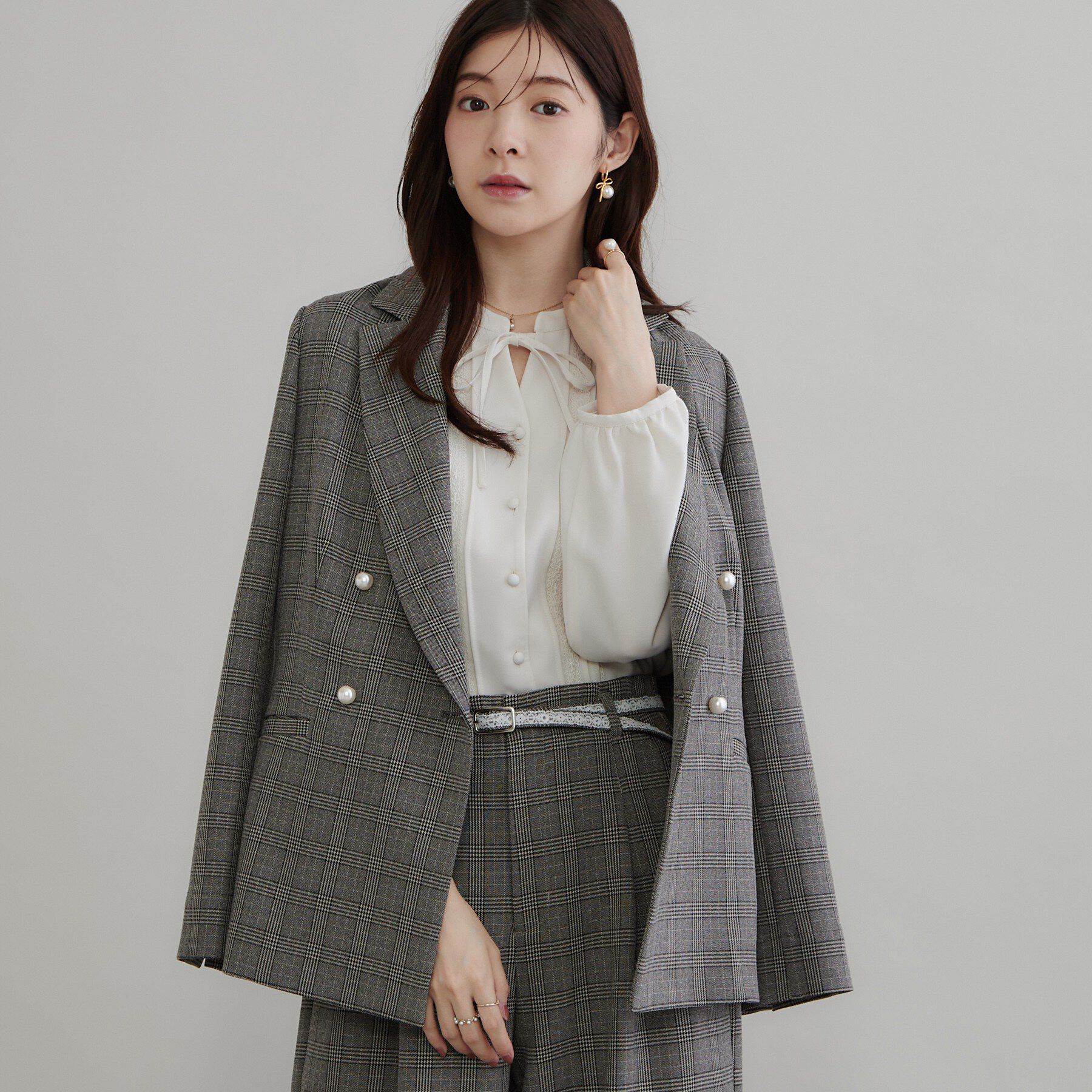 Couture broach「LANATECパール風釦テーラード」|テーラードジャケット|