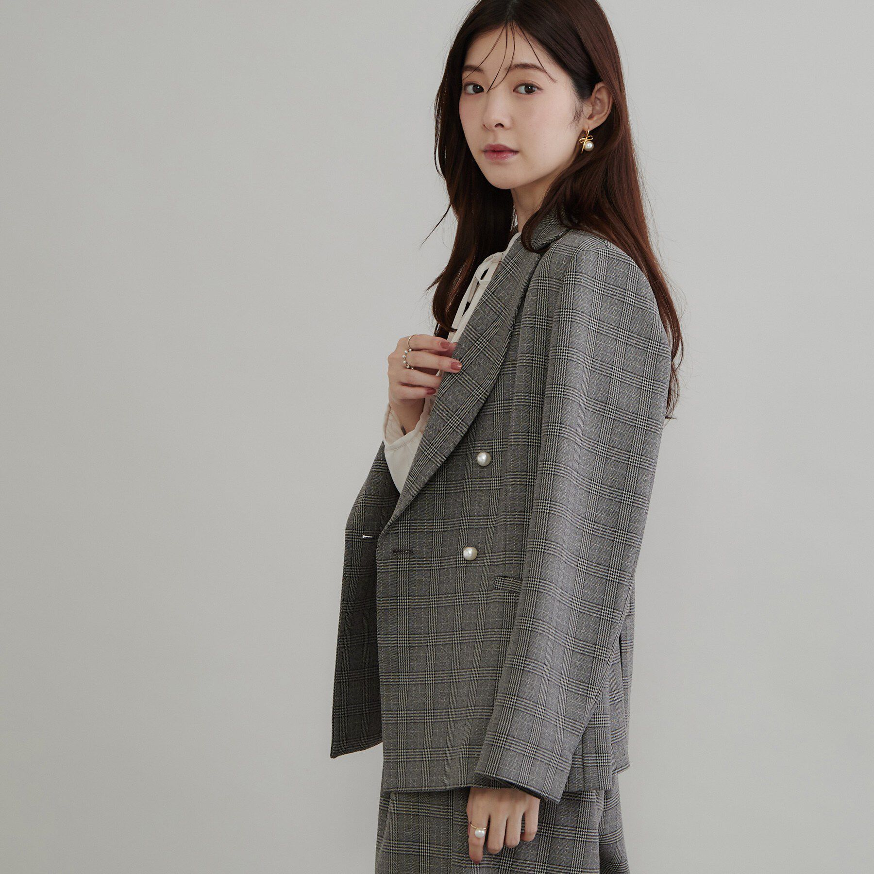 Couture broach「LANATECパール風釦テーラード」|テーラードジャケット|