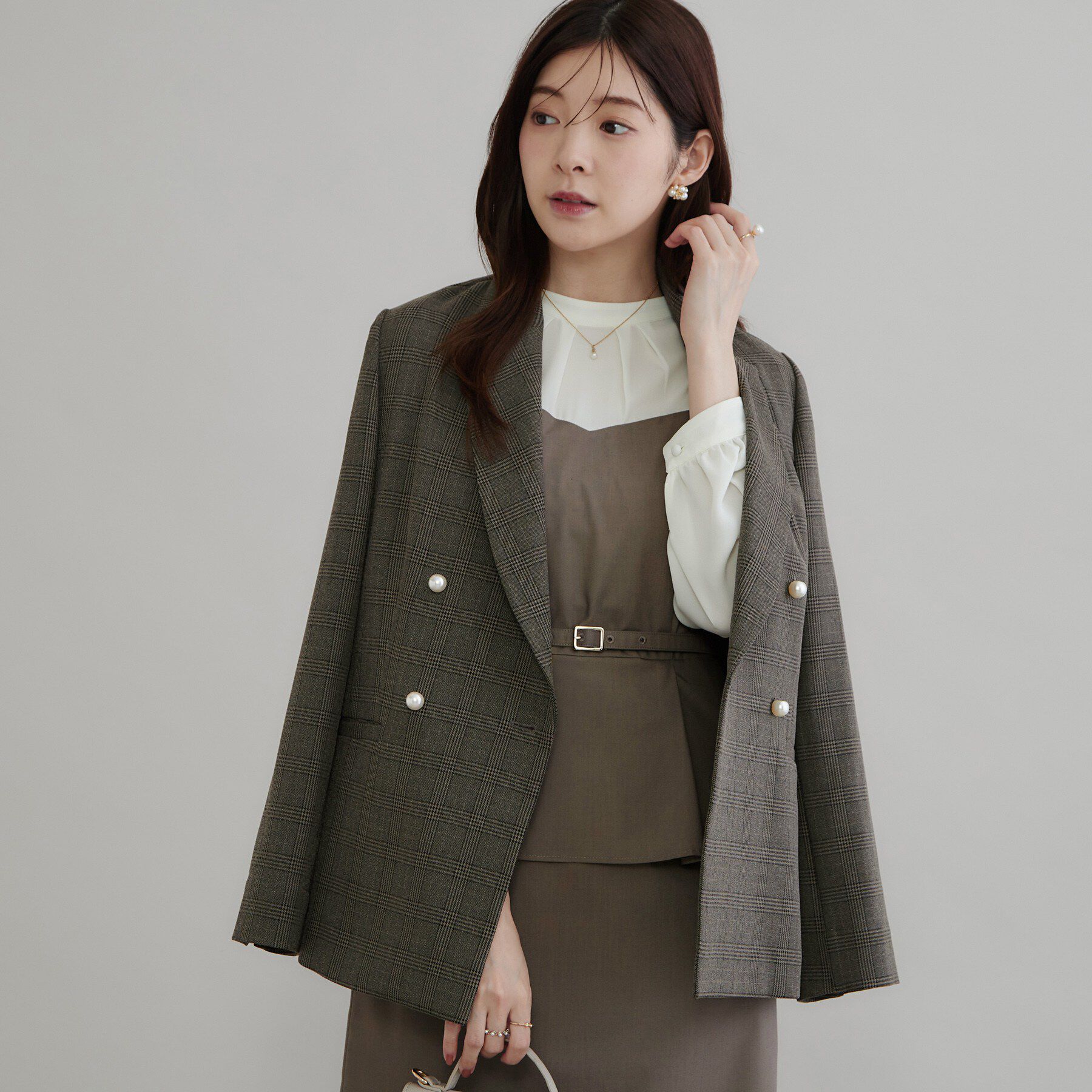 Couture broach「LANATECパール風釦テーラード」|テーラードジャケット|