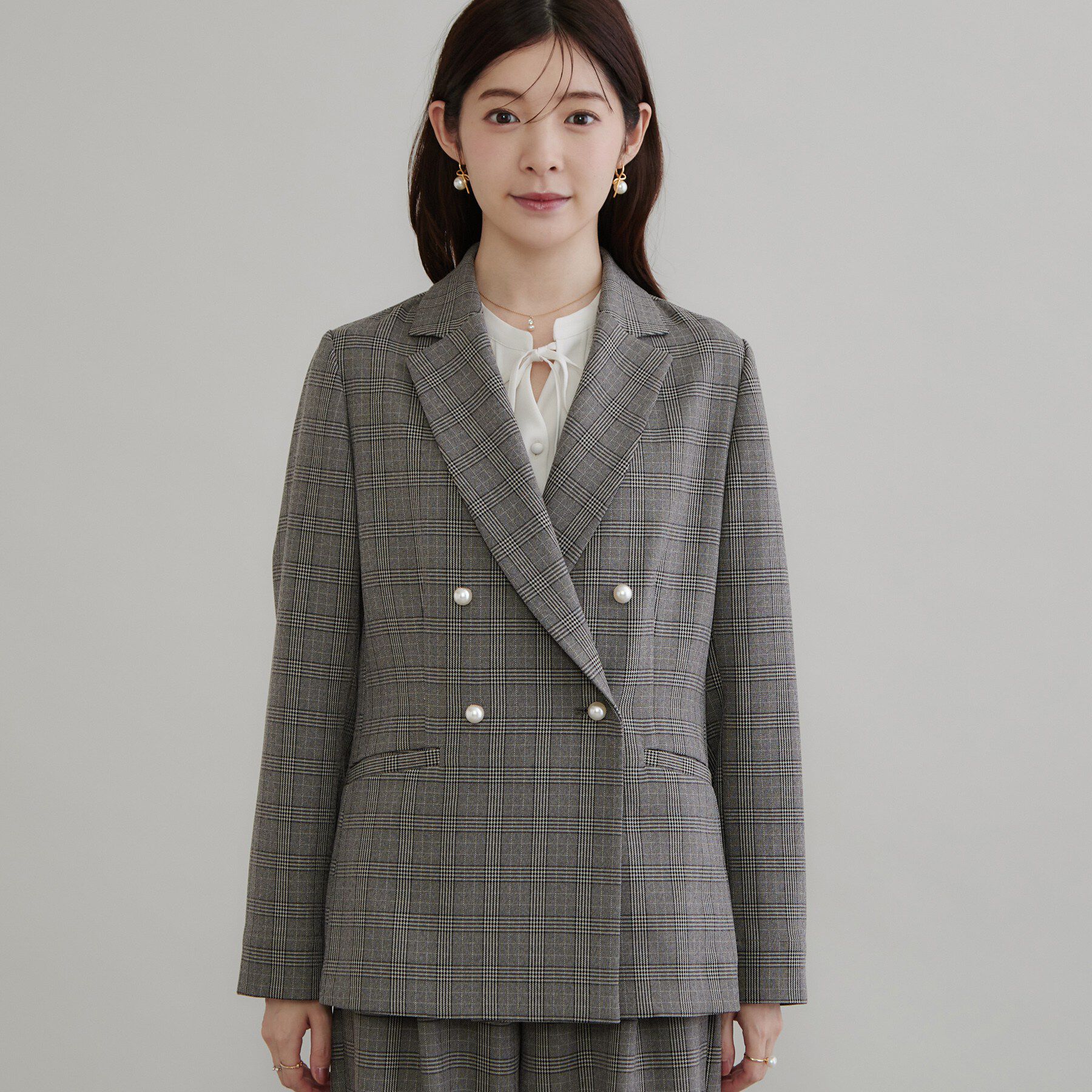 Couture broach「LANATECパール風釦テーラード」|テーラードジャケット|