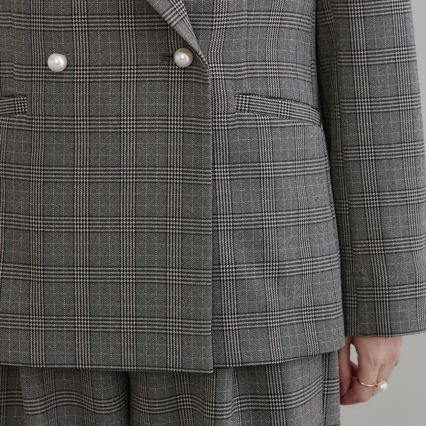Couture broach「LANATECパール風釦テーラード」|テーラードジャケット|