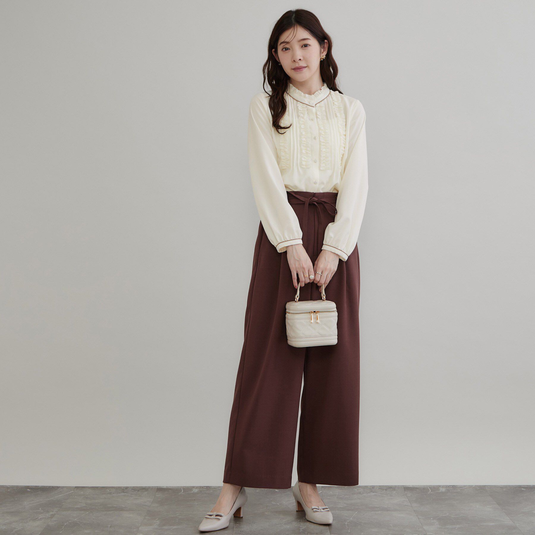Couture broach「【フリル使いが華やか】ピンタック ブラウス」|シャツ・ブラウス|