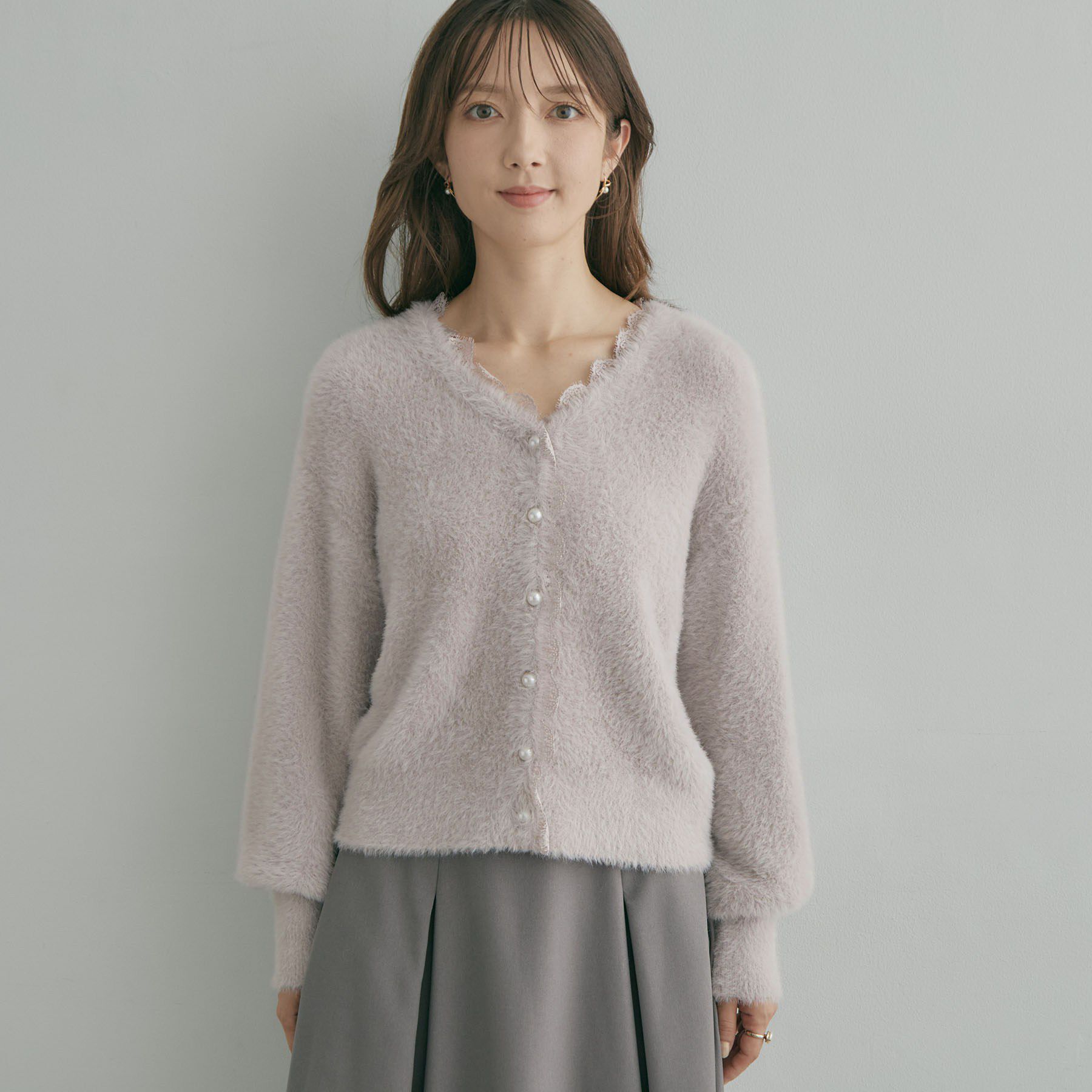Couture broach「フェザーニットトップスカーディ」|カーディガン|