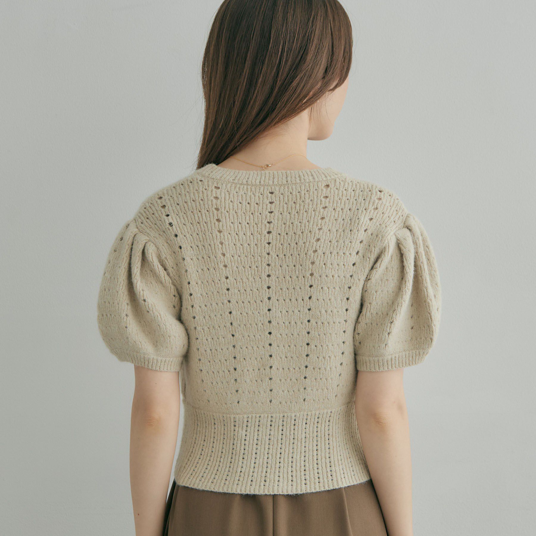 Couture broach「透かし編みVネックカーディガン」|カーディガン|