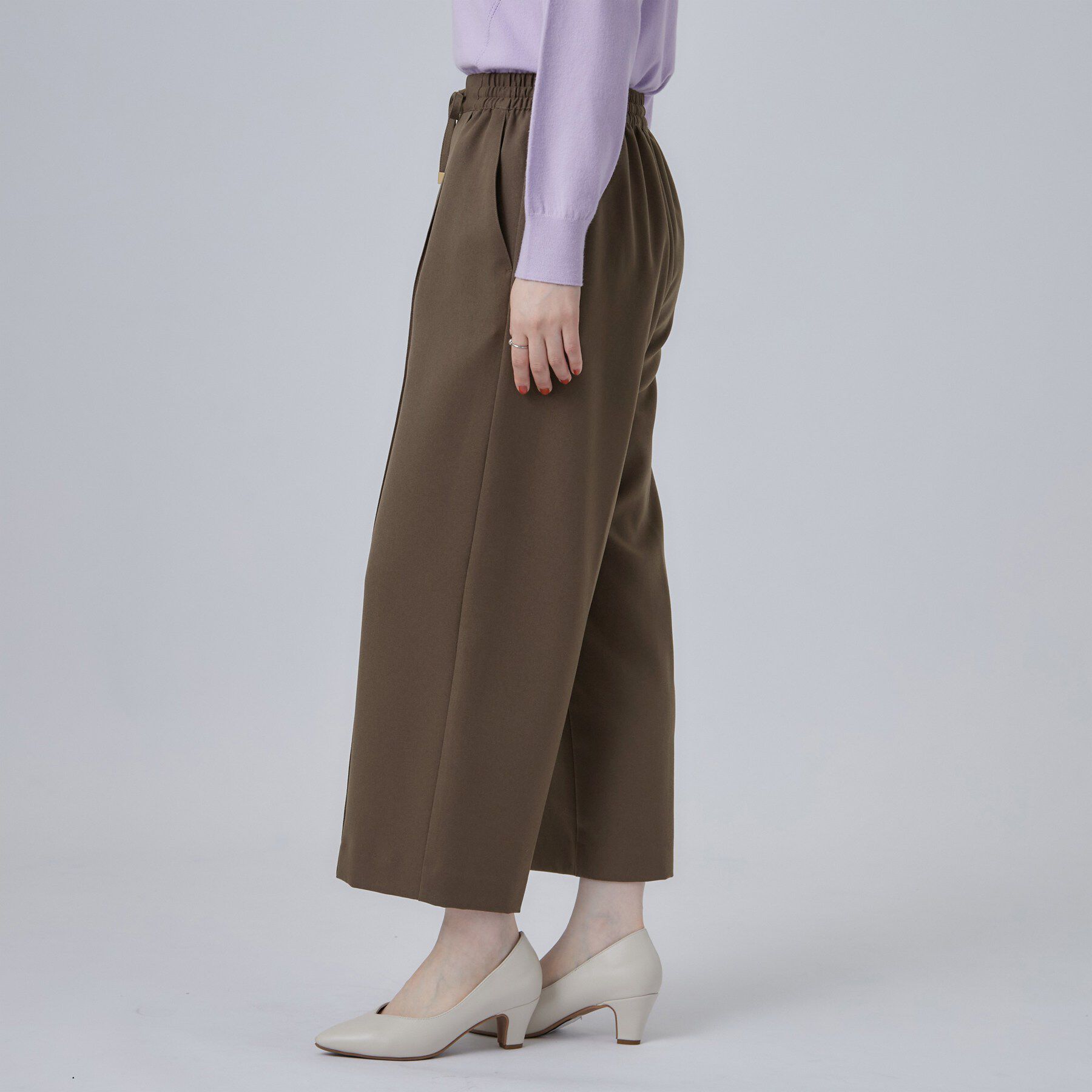 SHOO･LA･RUE「【着丈選べる/洗濯後しわになりにくい】センターピンタックですっきり見え きれいめイージーワイドパンツ」|その他|