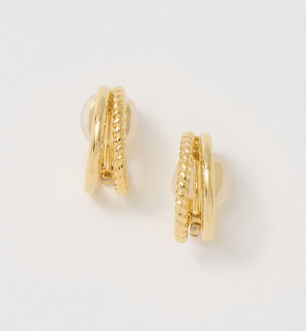 UNITED ARROWS「2ライン フープイヤリング」|イヤリング|GOLD
