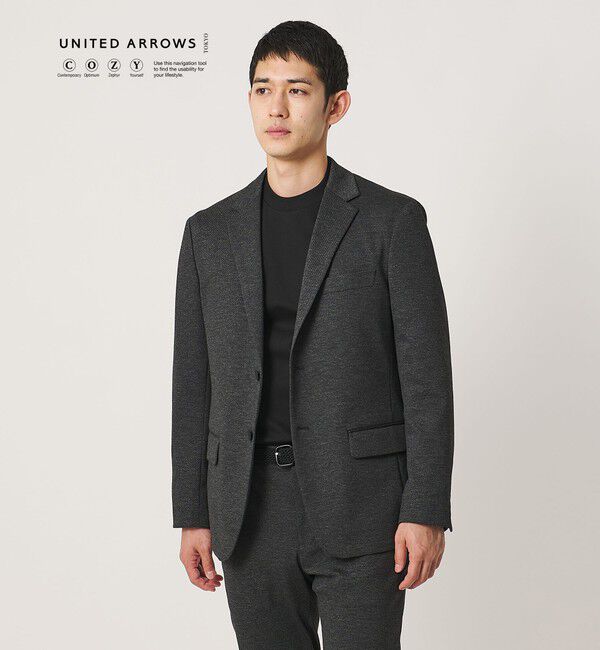 UNITED ARROWS「シャークスキン シングル ２ボタン テーラードジャケット UA COZY ウォッシャブル ２WAYストレッチ」|テーラードジャケット|DK.GRAY