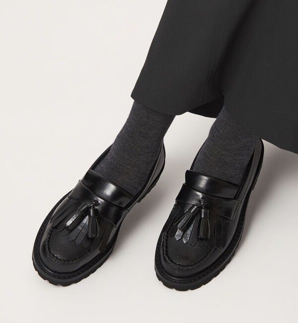 UNITED ARROWS green label relaxing「【結論シリーズ】クッショニーローファー タッセル 撥水」|ローファー|BLACK