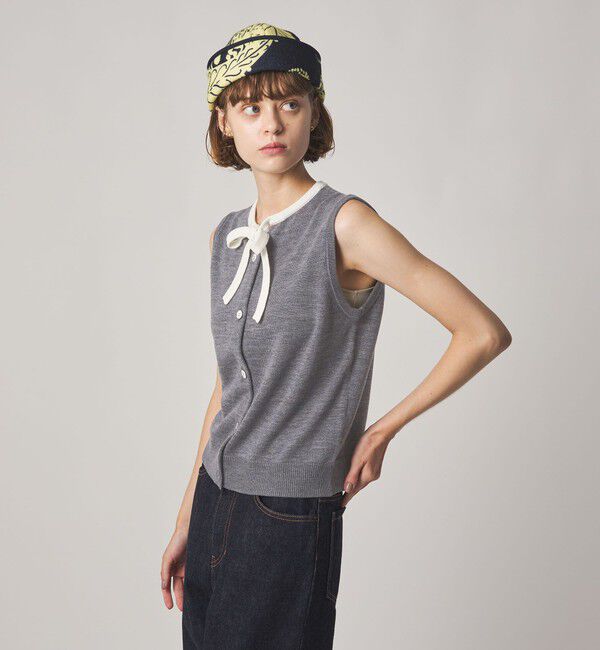 STEVEN ALAN「＜Steven Alan＞ウール タイリボン ノースリーブ ニット」|ニット・セーター|