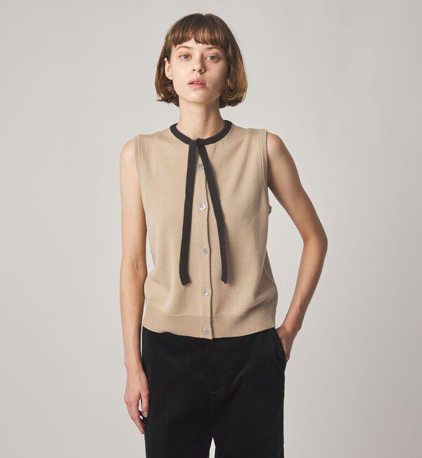 STEVEN ALAN「＜Steven Alan＞ウール タイリボン ノースリーブ ニット」|ニット・セーター|