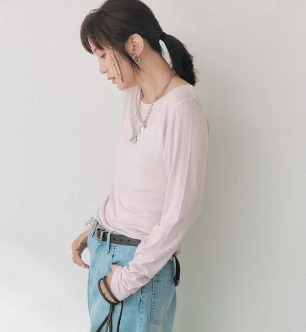  「シルクブレンドボートTee」|Tシャツ・カットソー|