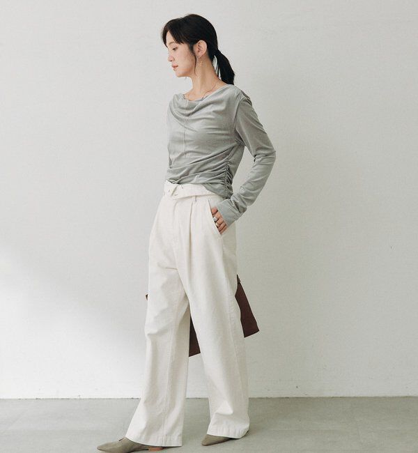  「シアーベロアドレーピーカットソー」|Tシャツ・カットソー|