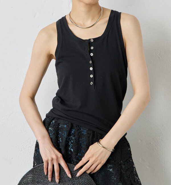  「【La nature linge】キュプラハイツイストヘンリータンク」|Tシャツ・カットソー|ブラック