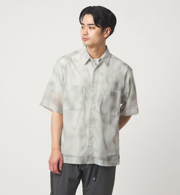 UNITED ARROWS green label relaxing「＜Phospho Graphica＞スプラッシュ パターン レギュラーカラー 半袖シャツ」|シャツ・ブラウス|LT.GRAY