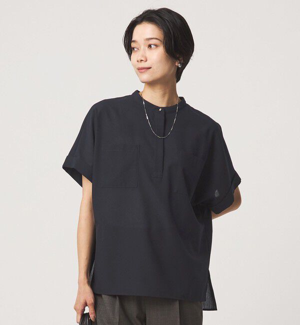 UNITED ARROWS green label relaxing「ボイル ポケット ショートスリーブ シャツ マシンウォッシャブル 吸水速乾 通気性」|シャツ・ブラウス|NAVY