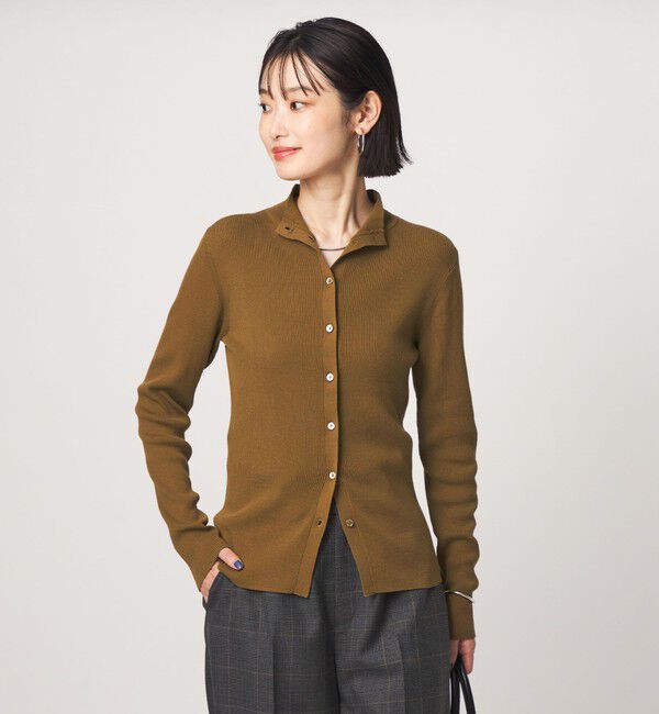 UNITED ARROWS green label relaxing「＜1_OF MINE＞2WAYネック ニット カーディガン マシンウォッシャブル」|カーディガン|OLIVE