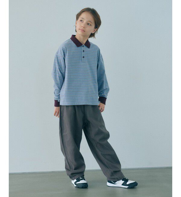 UNITED ARROWS green label relaxing「起毛フライス ボーダー 襟付き ロングスリーブ / キッズ 100cm-160cm」|Tシャツ・カットソー|