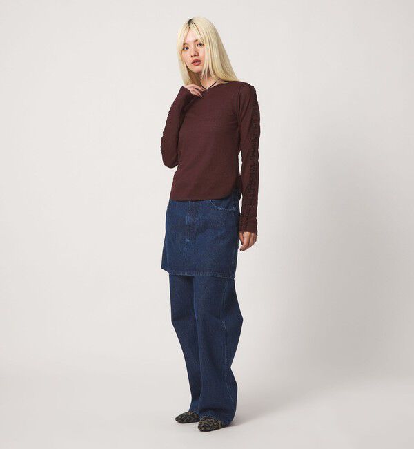 BEAUTY&YOUTH UNITED ARROWS「コットンナイロン ジャガード フリル プルオーバー ウォッシャブル」|Tシャツ・カットソー|