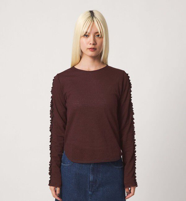 BEAUTY&YOUTH UNITED ARROWS「コットンナイロン ジャガード フリル プルオーバー ウォッシャブル」|Tシャツ・カットソー|