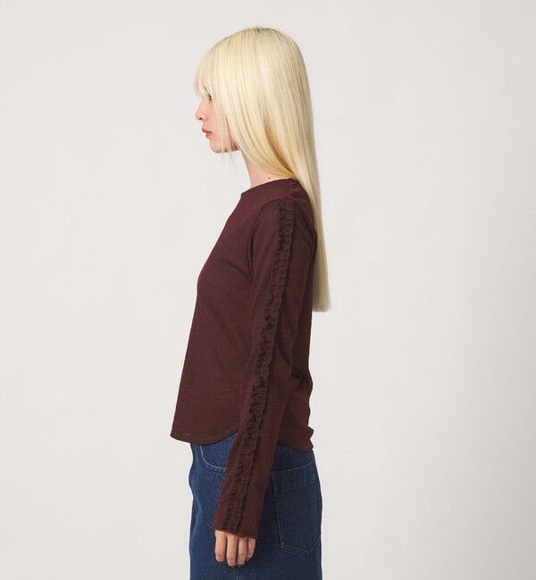 BEAUTY&YOUTH UNITED ARROWS「コットンナイロン ジャガード フリル プルオーバー ウォッシャブル」|Tシャツ・カットソー|