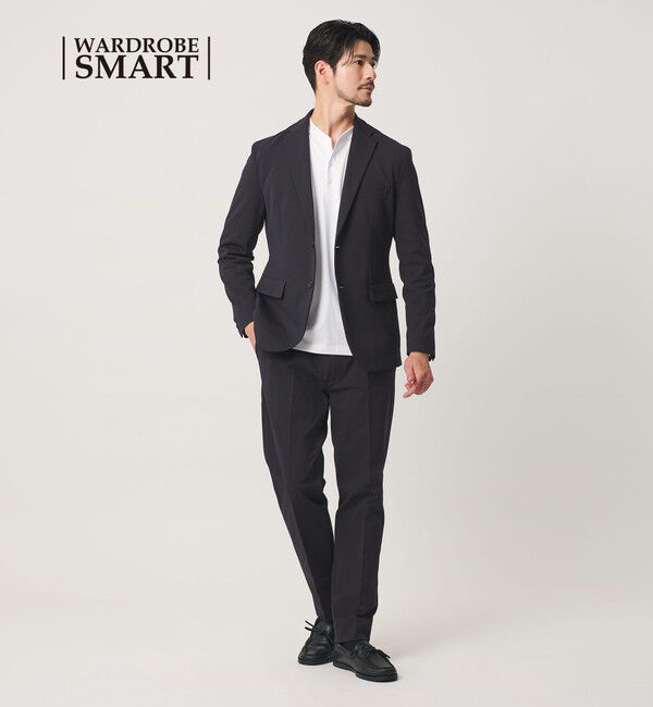 BEAUTY&YOUTH UNITED ARROWS「【WEB限定 WARDROBE SMART】ポリエステルカルゼジャージ  セットアップ/ジャケット＆イージーパンツ」|スーツ|NAVY