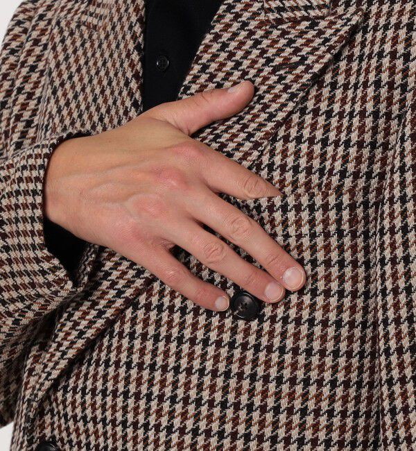 TOMORROWLAND MENS「ウールコットンツイード ガンクラブチェック ダブルブレステッド 6Bジャケット SONDRIO 」|テーラードジャケット|