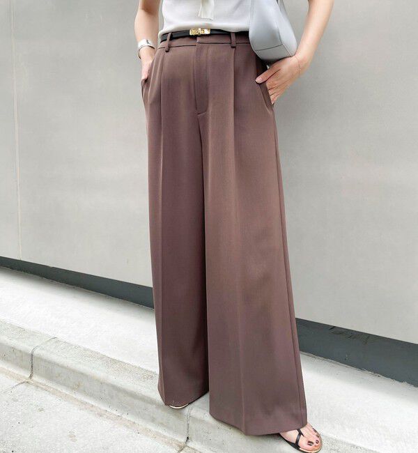 NOLLEY'S sophi「ウォッシャブル強撚ツイルワイドパンツ」|その他|ダークブラウン