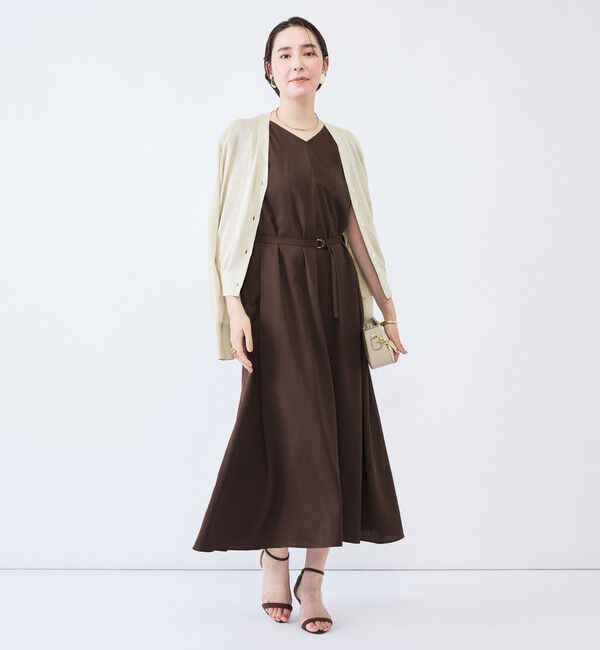 NOLLEY'S「《UVカット》ウォッシャブルVネックギャザーワンピース」|ワンピース|
