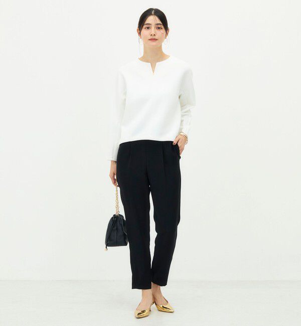 NOLLEY'S「《UVカット/接触冷感/セットアップ対応》ウォッシャブルダンボールキーネックプルオーバー」|Tシャツ・カットソー|