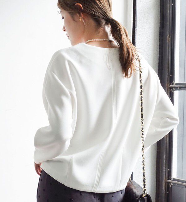 NOLLEY'S「《UVカット/接触冷感/セットアップ対応》ウォッシャブルダンボールキーネックプルオーバー」|Tシャツ・カットソー|