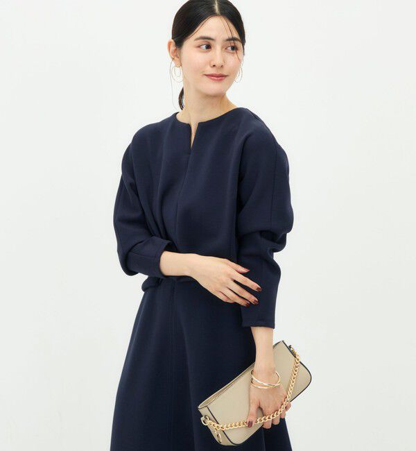 NOLLEY'S「《UVカット/接触冷感/セットアップ対応》ウォッシャブルダンボールキーネックプルオーバー」|Tシャツ・カットソー|