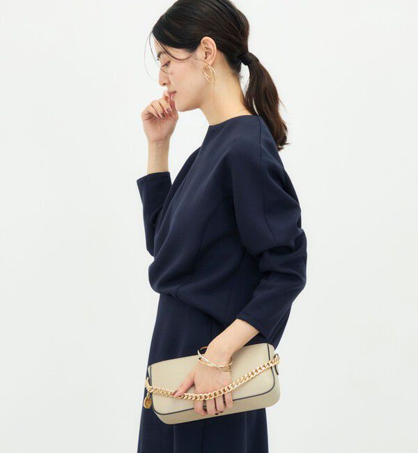 NOLLEY'S「《UVカット/接触冷感/セットアップ対応》ウォッシャブルダンボールキーネックプルオーバー」|Tシャツ・カットソー|