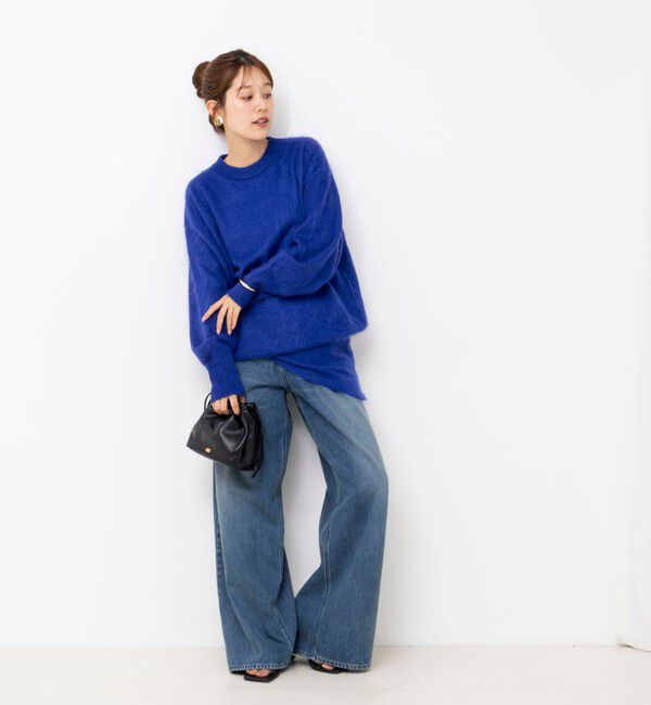 Laraaji「カシミヤファー加工クルーネックプルオーバー ミニストール付き」|ニット・セーター|