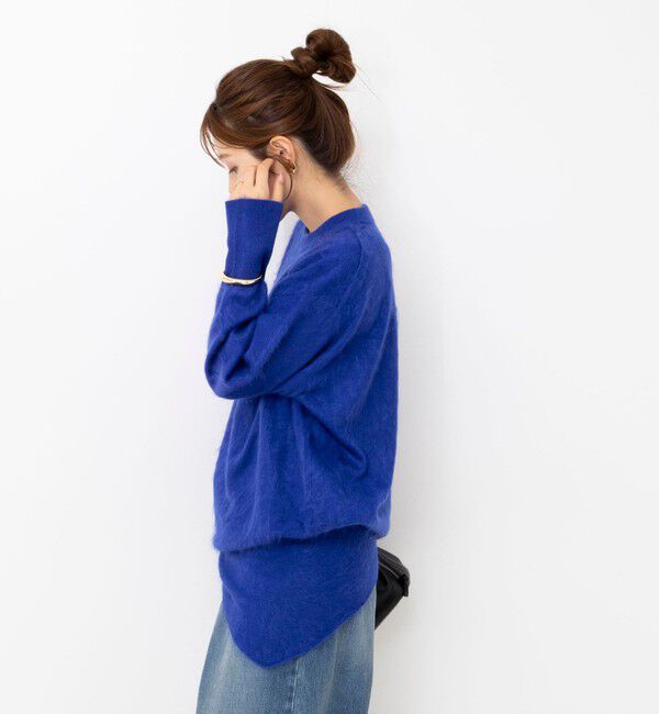 Laraaji「カシミヤファー加工クルーネックプルオーバー ミニストール付き」|ニット・セーター|