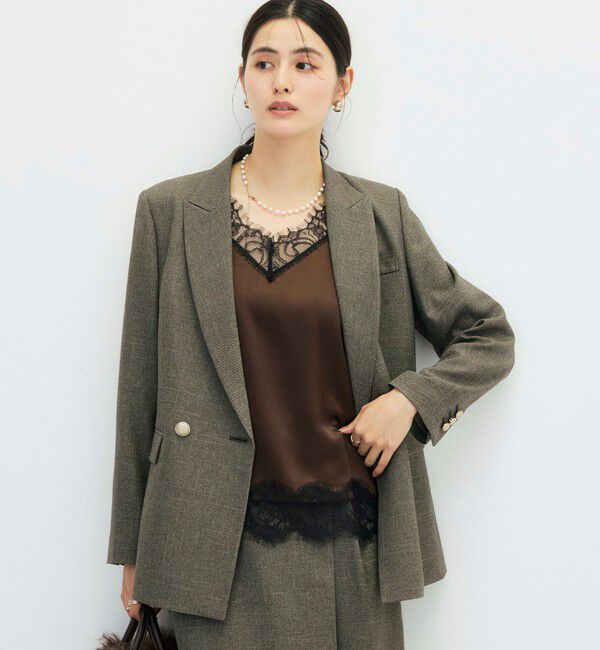 NOLLEY'S sophi「《セットアップ対応》シャークダブルジャケット」|テーラードジャケット|オリーブ