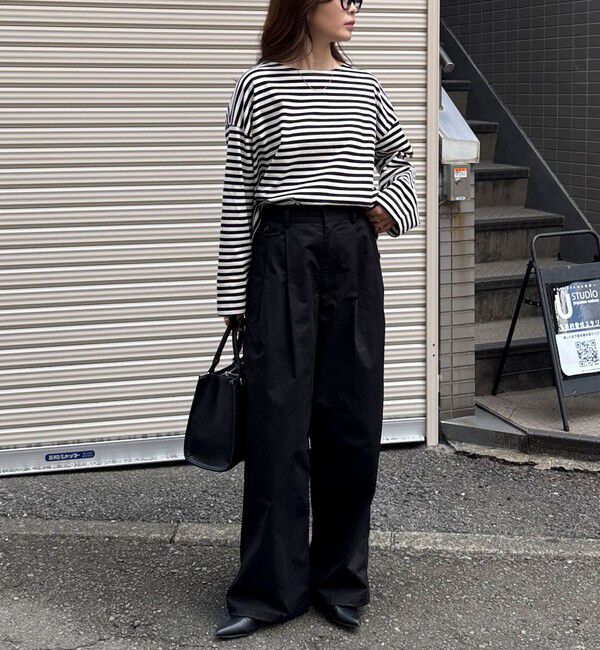 fredy emue「ボーダーハートパッチプルオーバーカットソー」|Tシャツ・カットソー|