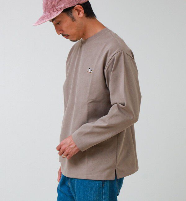 GLOSTER「【フレブル刺繍】フレンチブルドッグ刺繍 杢ダンボールロンT」|Tシャツ・カットソー|